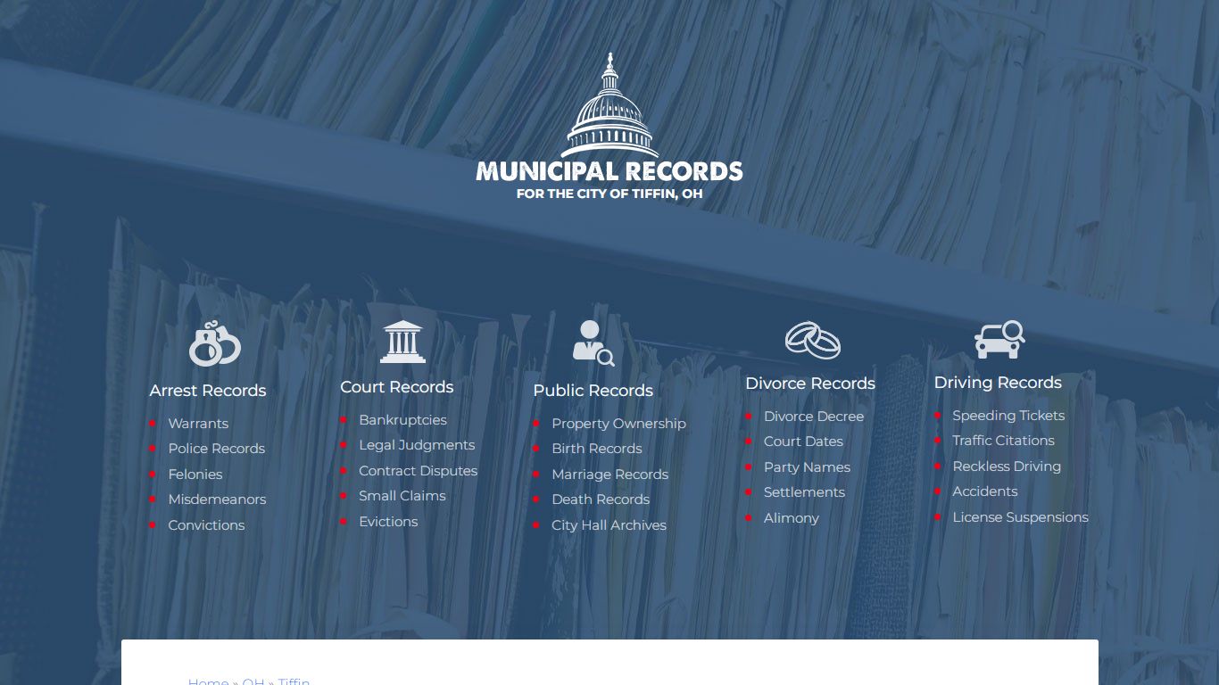 Municipal Records in Tiffin oh