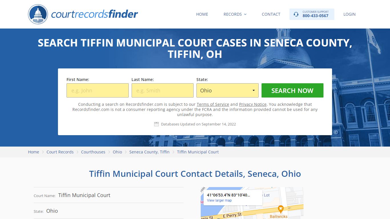 Search Tiffin Municipal Court Cases in Seneca County, Tiffin, OH