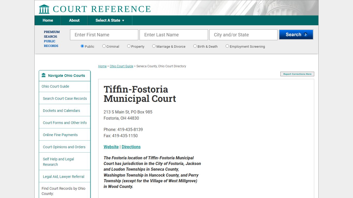 Tiffin-Fostoria Municipal Court - Courtreference.com